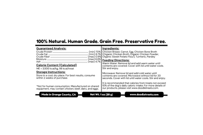 Nutritional Label with details of Curry Doodles