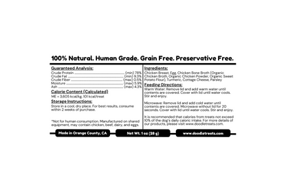 Nutritional Label with details of Cheese Curry Chicken Cup Doodles